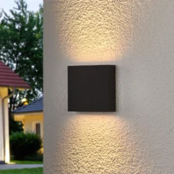 Lucande Aplique LED para exterior Trixy, antracita, metal, IP54