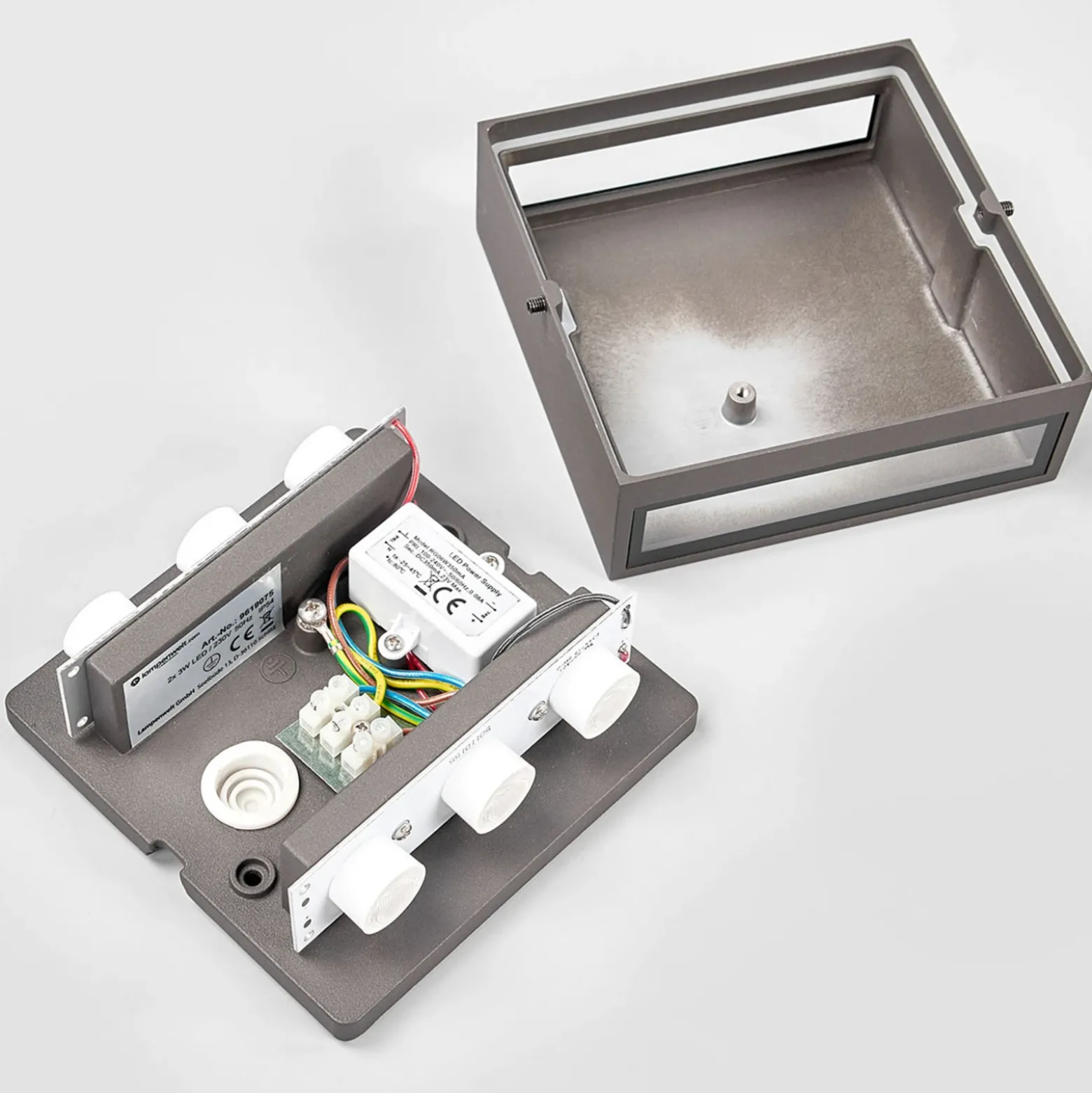 Lucande Aplique LED para exterior Trixy, antracita, metal, IP54