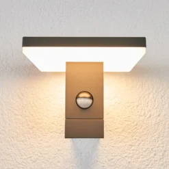 Lucande Aplique LED para exterior Olesia, 15 cm, sensor, IP54