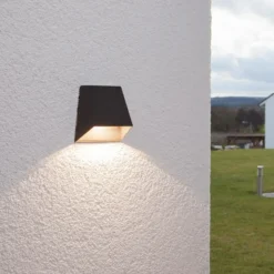 Lucande aplique LED para exterior Hanno, antracita, metal, IP54