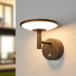 Lucande Aplique LED para exterior Fenia, sensor, IP54, antracita
