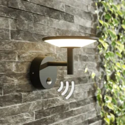 Lucande Aplique LED para exterior Fenia, sensor, IP54, antracita