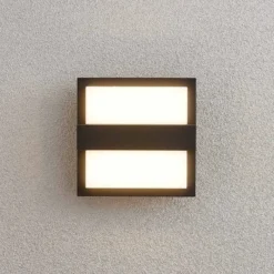 Lucande Aplique LED para exterior Gylfi, 20 cm, antracita, aluminio
