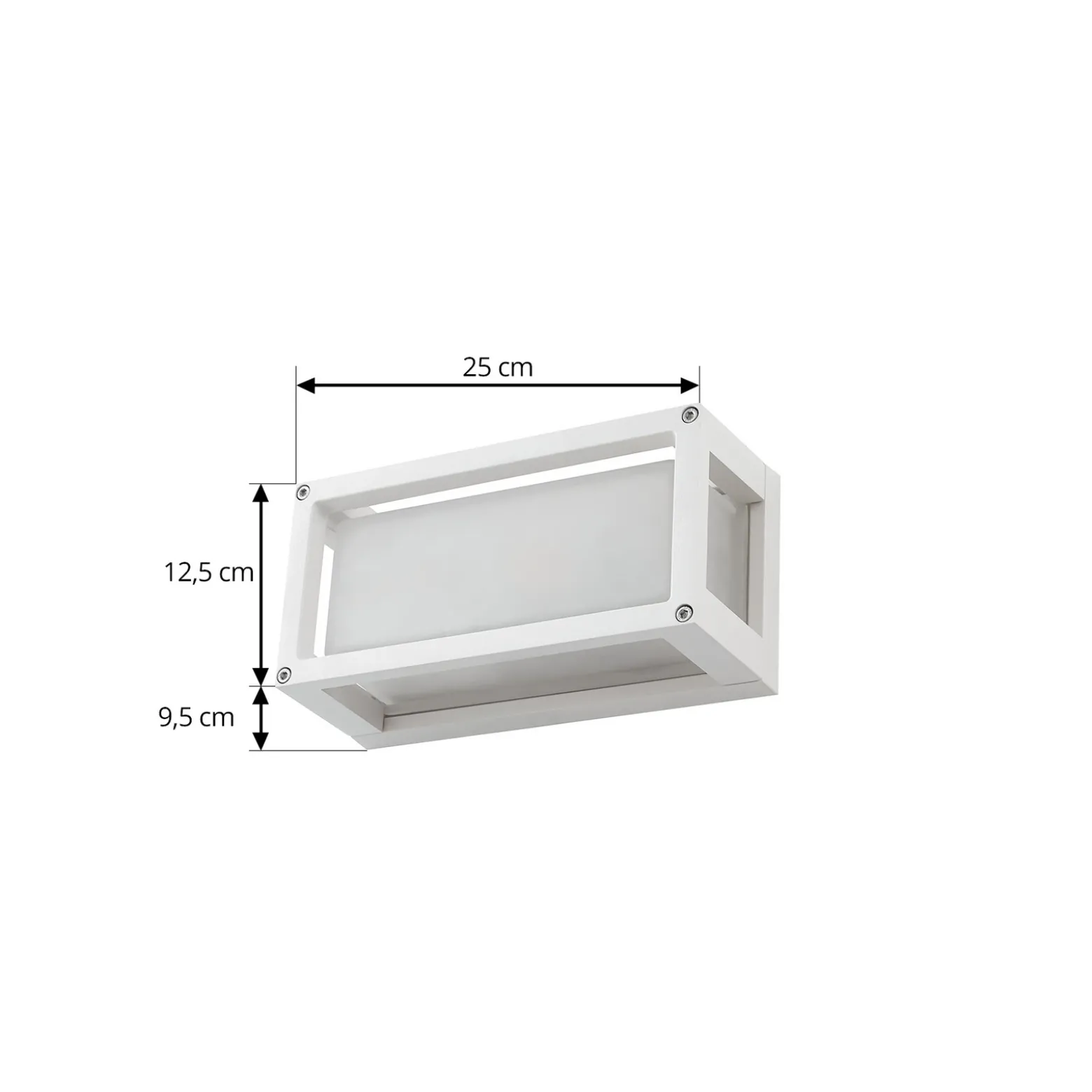 Lucande Aplique para exterior Aurelien, blanco, cristal, 12,5 cm, IP54