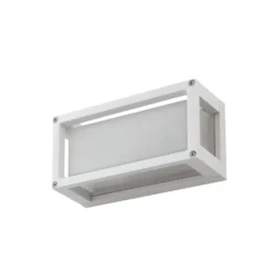 Lucande Aplique para exterior Aurelien, blanco, cristal, 12,5 cm, IP54