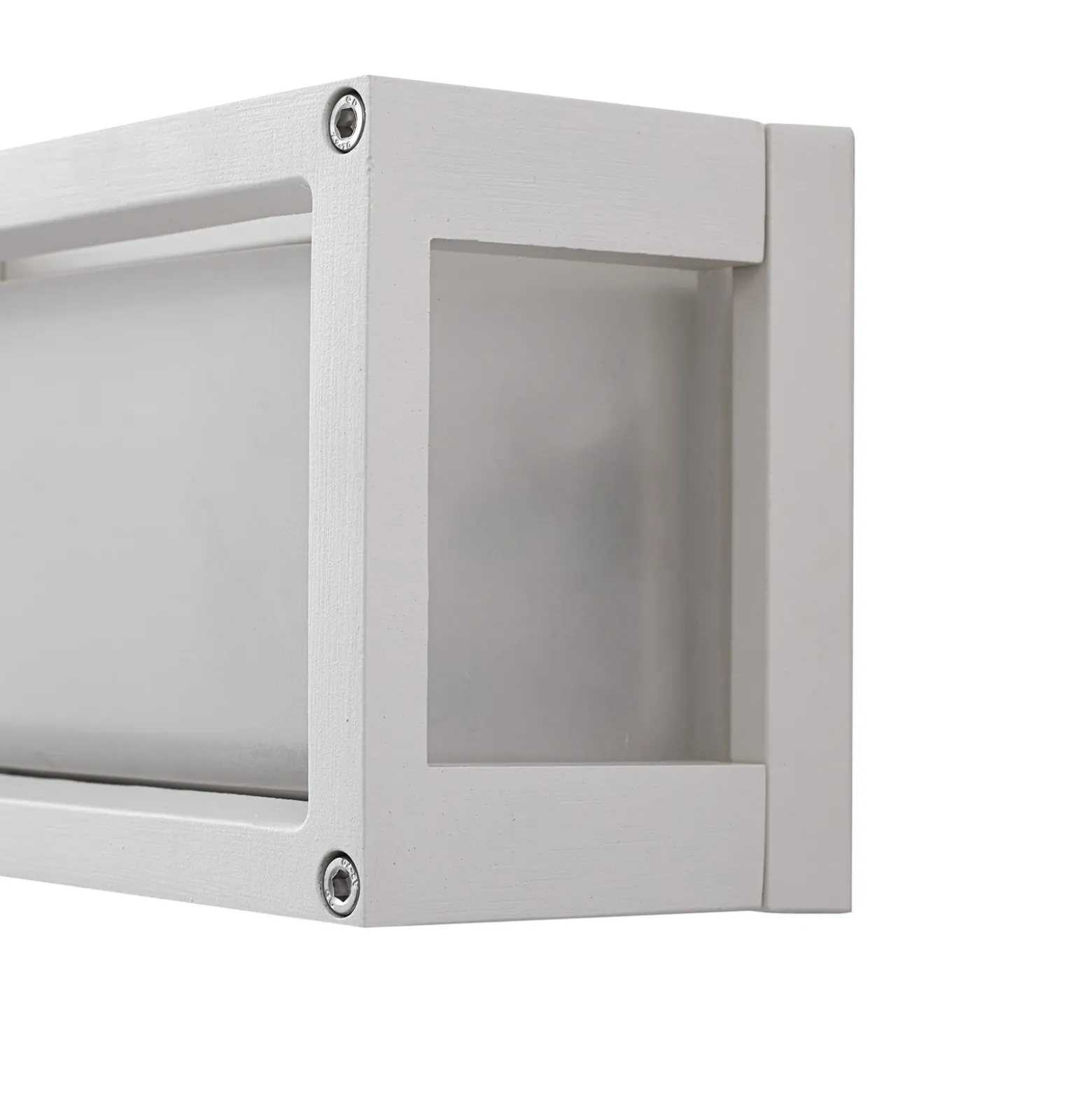 Lucande Aplique para exterior Aurelien, blanco, cristal, 12,5 cm, IP54
