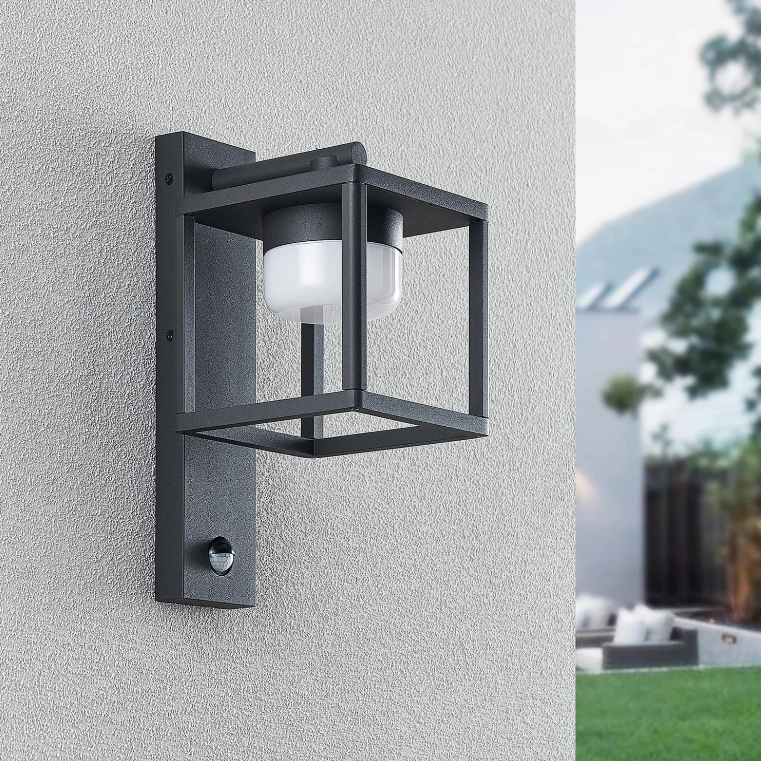 Lucande aplique para exterior Timio, downlight, sensor, GX53, IP44