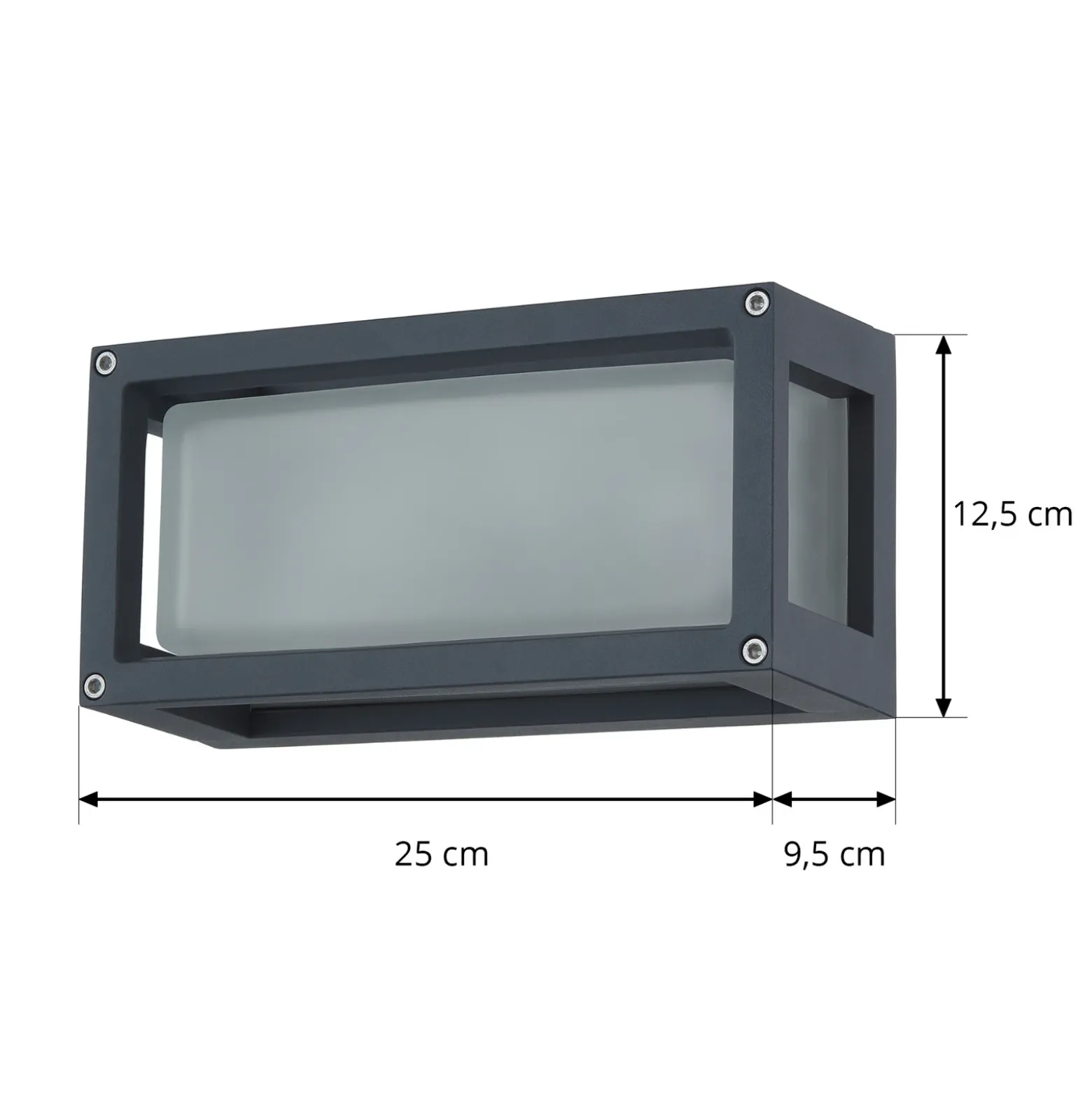 Lucande Aplique para exterior Aurelien, gris, metal, 12,5 cm, IP54