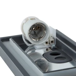 Lucande Aplique para exterior Aurelien, gris, metal, 12,5 cm, IP54