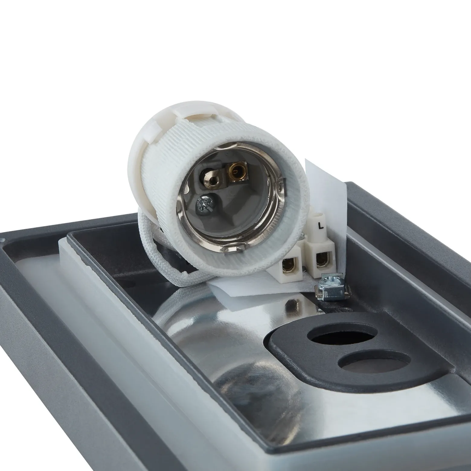 Lucande Aplique para exterior Aurelien, gris, metal, 12,5 cm, IP54
