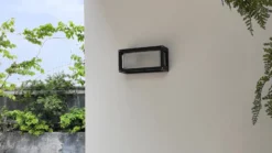 Lucande Aplique para exterior Aurelien, gris, metal, 12,5 cm, IP54