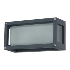 Lucande Aplique para exterior Aurelien, gris, metal, 12,5 cm, IP54