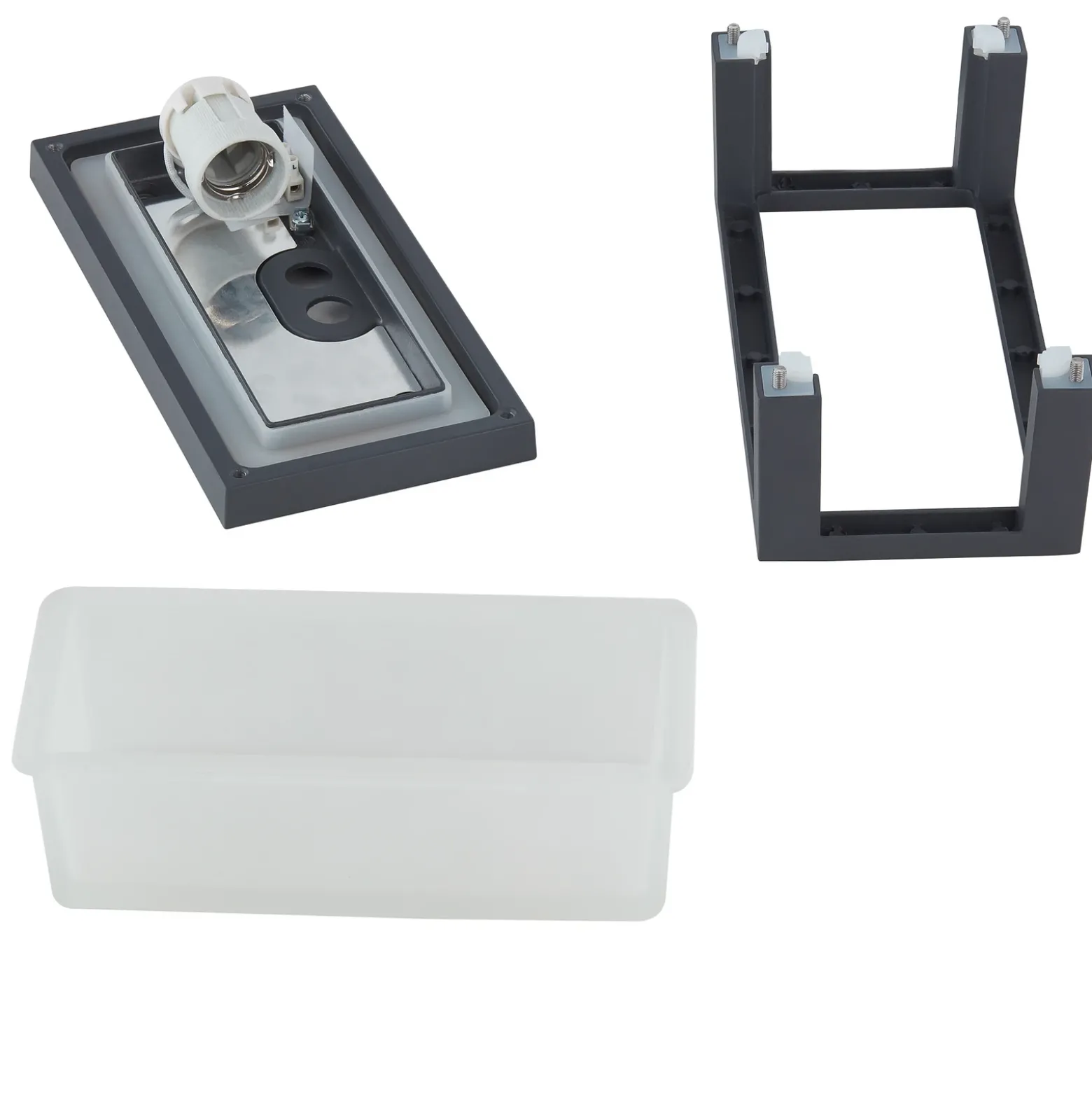 Lucande Aplique para exterior Aurelien, gris, metal, 12,5 cm, IP54