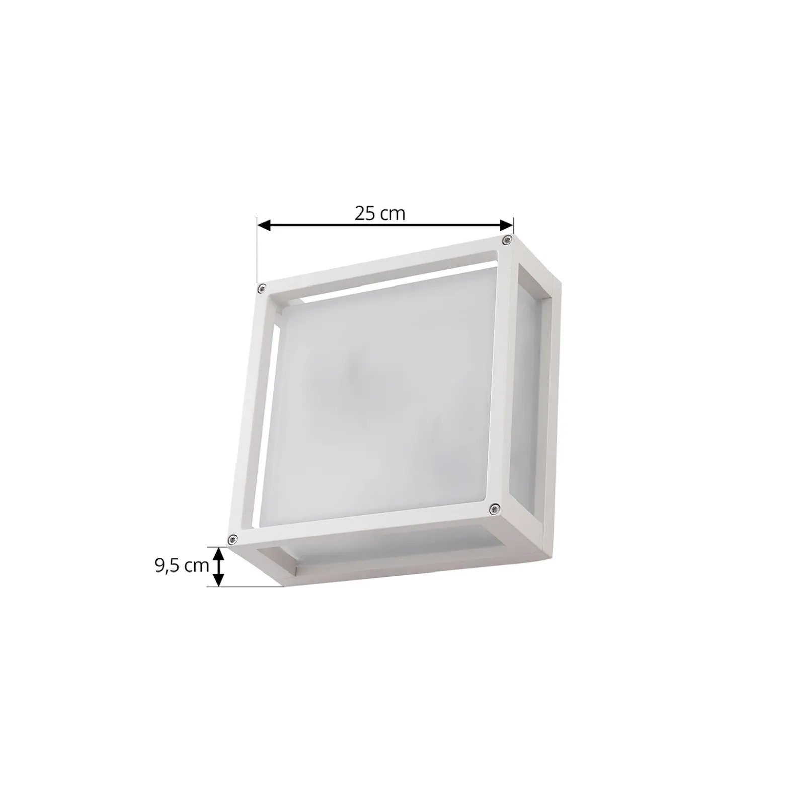 Lucande Aplique para exterior Aurelien, blanco, sensor, 25 x 25 cm