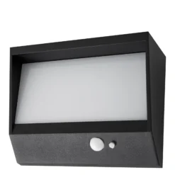 Lucande Aplique solar LED Dava, 14 cm de altura, aluminio, sensor