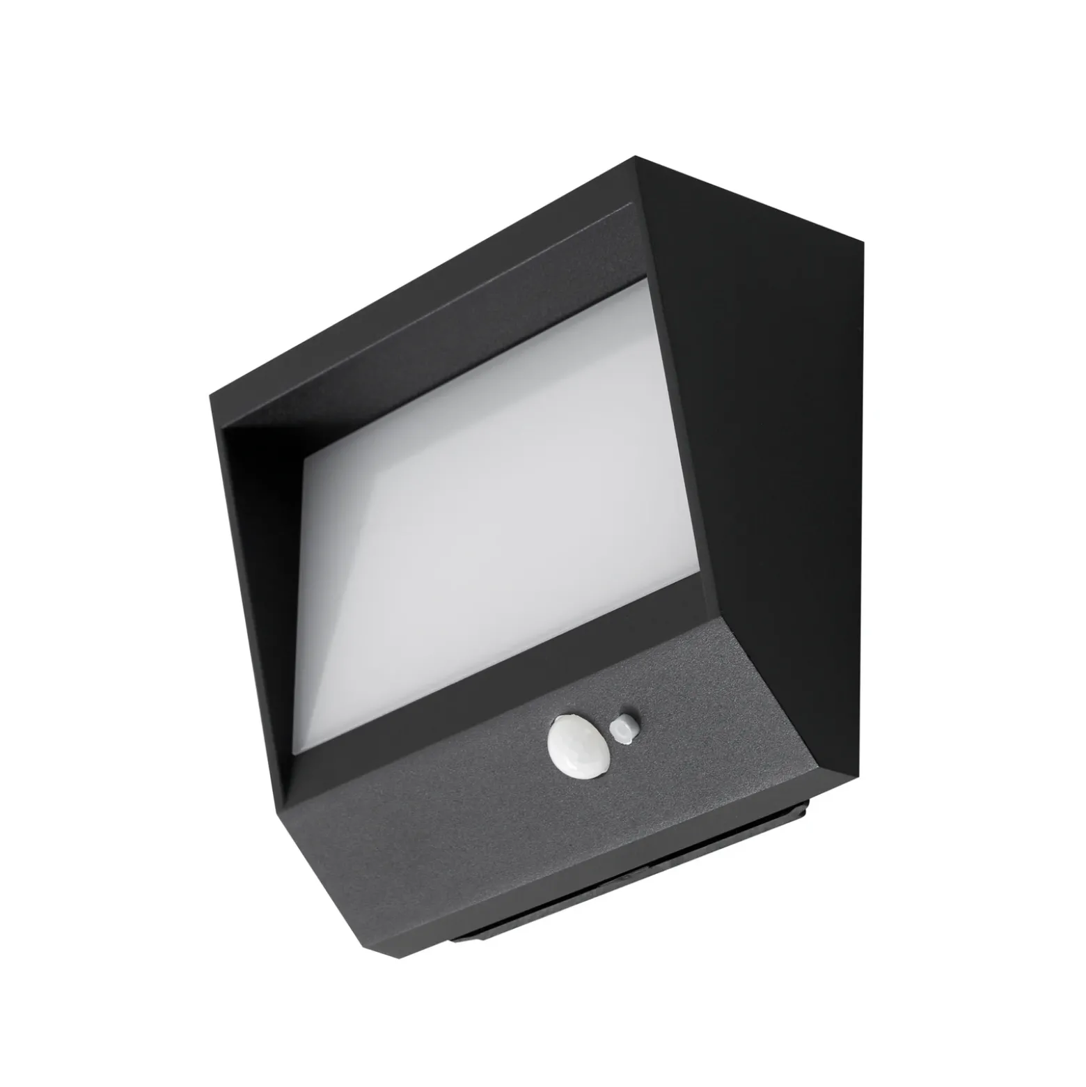 Lucande Aplique solar LED Dava, 14 cm de altura, aluminio, sensor