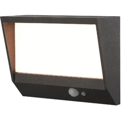 Lucande Aplique solar LED Dava, 14 cm de altura, aluminio, sensor