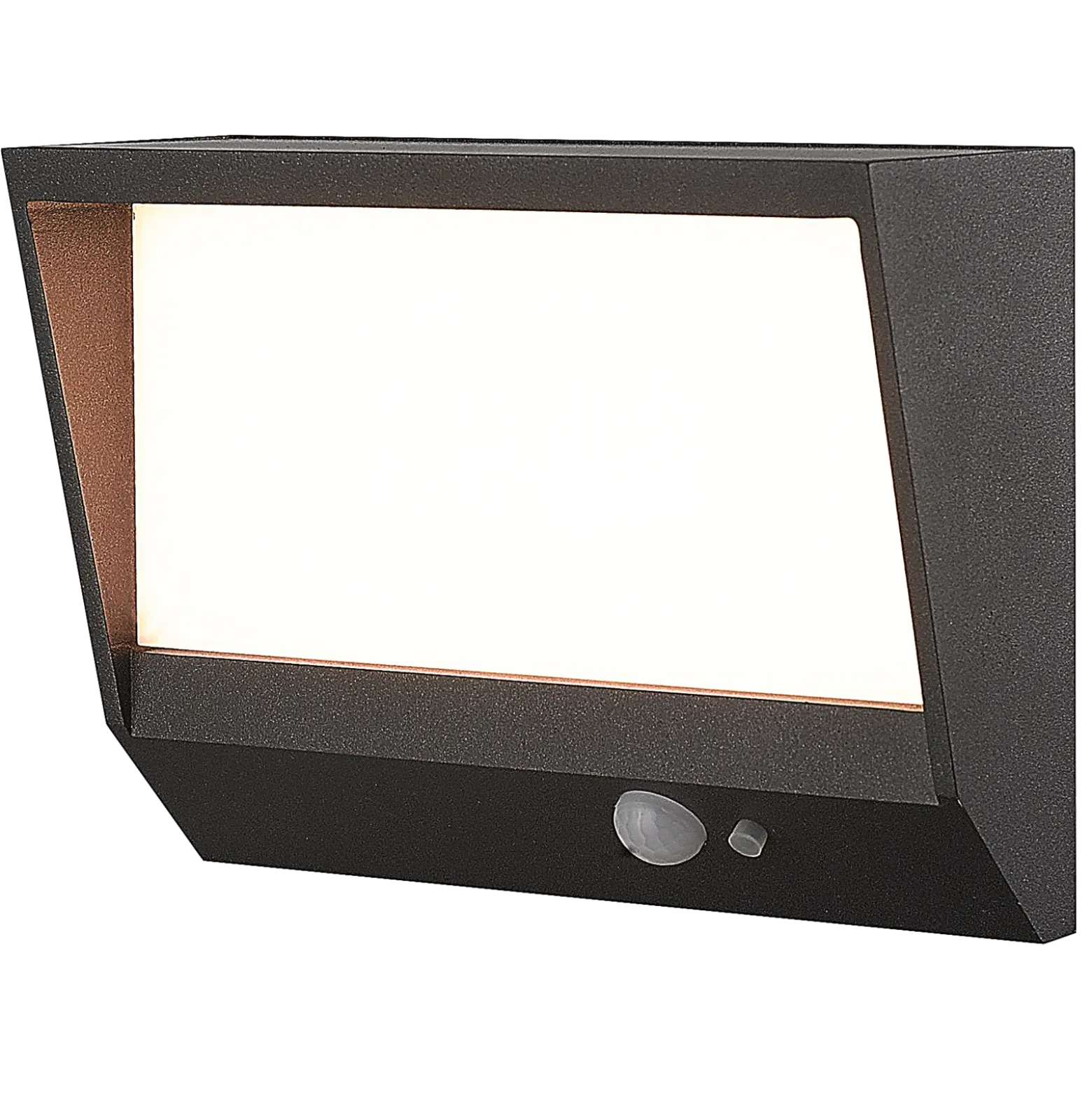 Lucande Aplique solar LED Dava, 14 cm de altura, aluminio, sensor