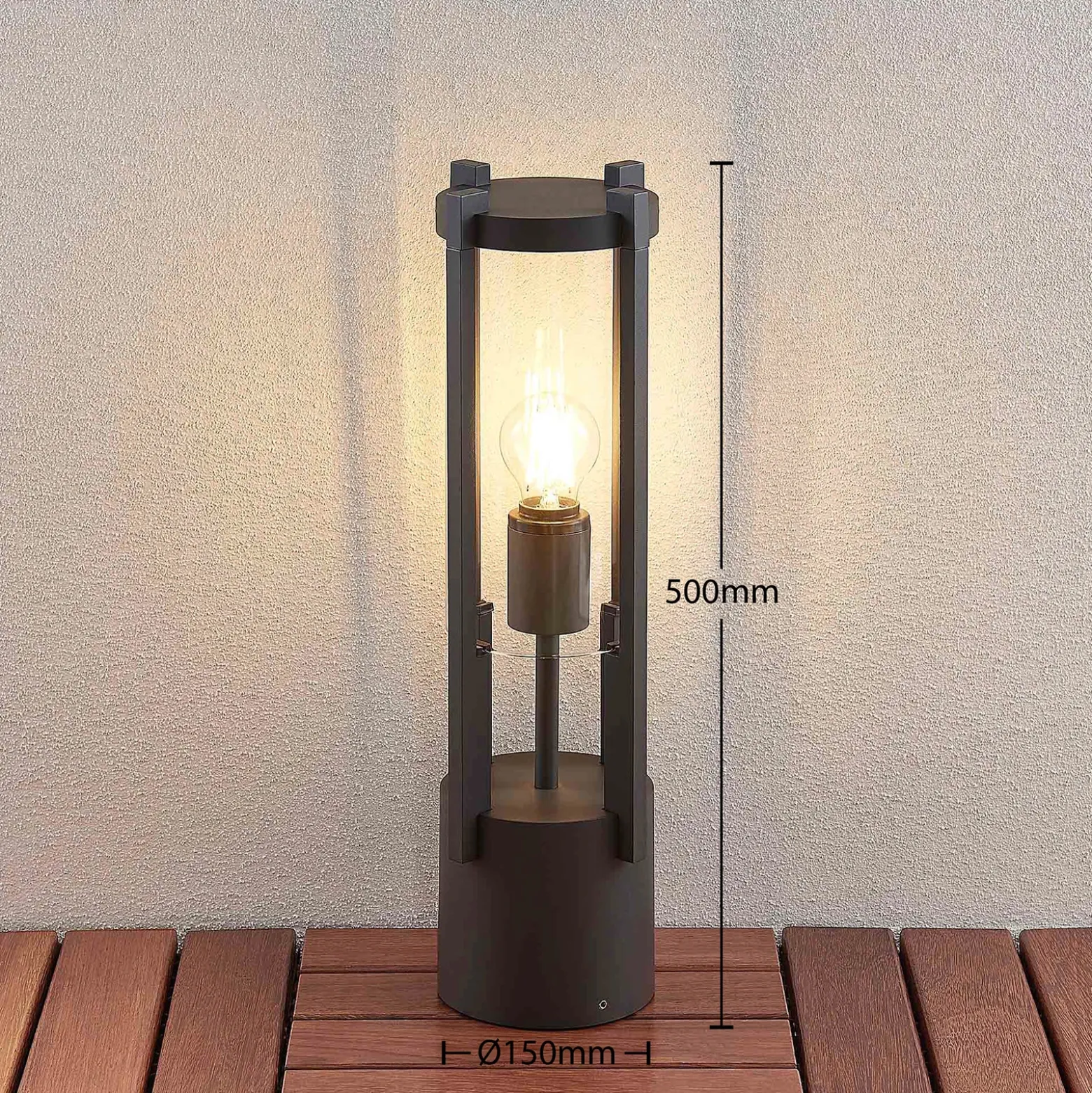 Lucande Baliza Brienne, 50 cm, antracita, metal
