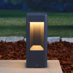 Lucande Baliza LED Annika, antracita, metal, 30 cm