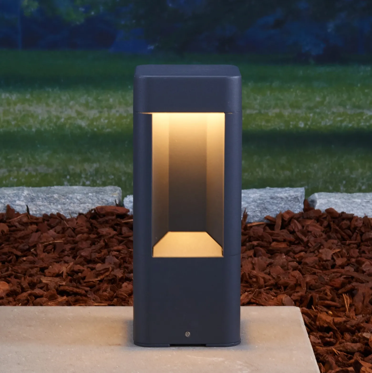 Lucande Baliza LED Annika, antracita, metal, 30 cm