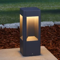 Lucande Baliza LED Annika, antracita, metal, 30 cm