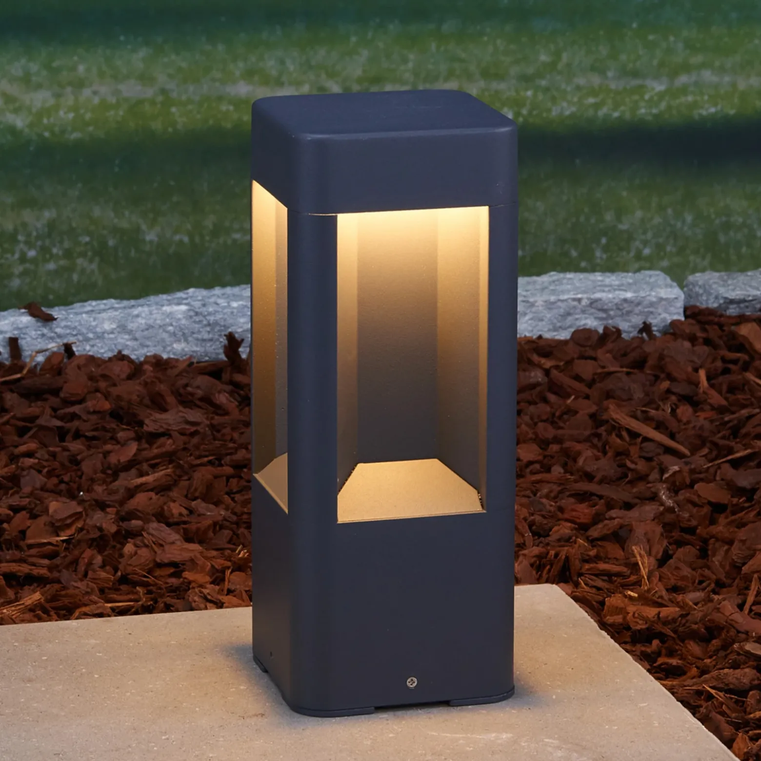 Lucande Baliza LED Annika, antracita, metal, 30 cm