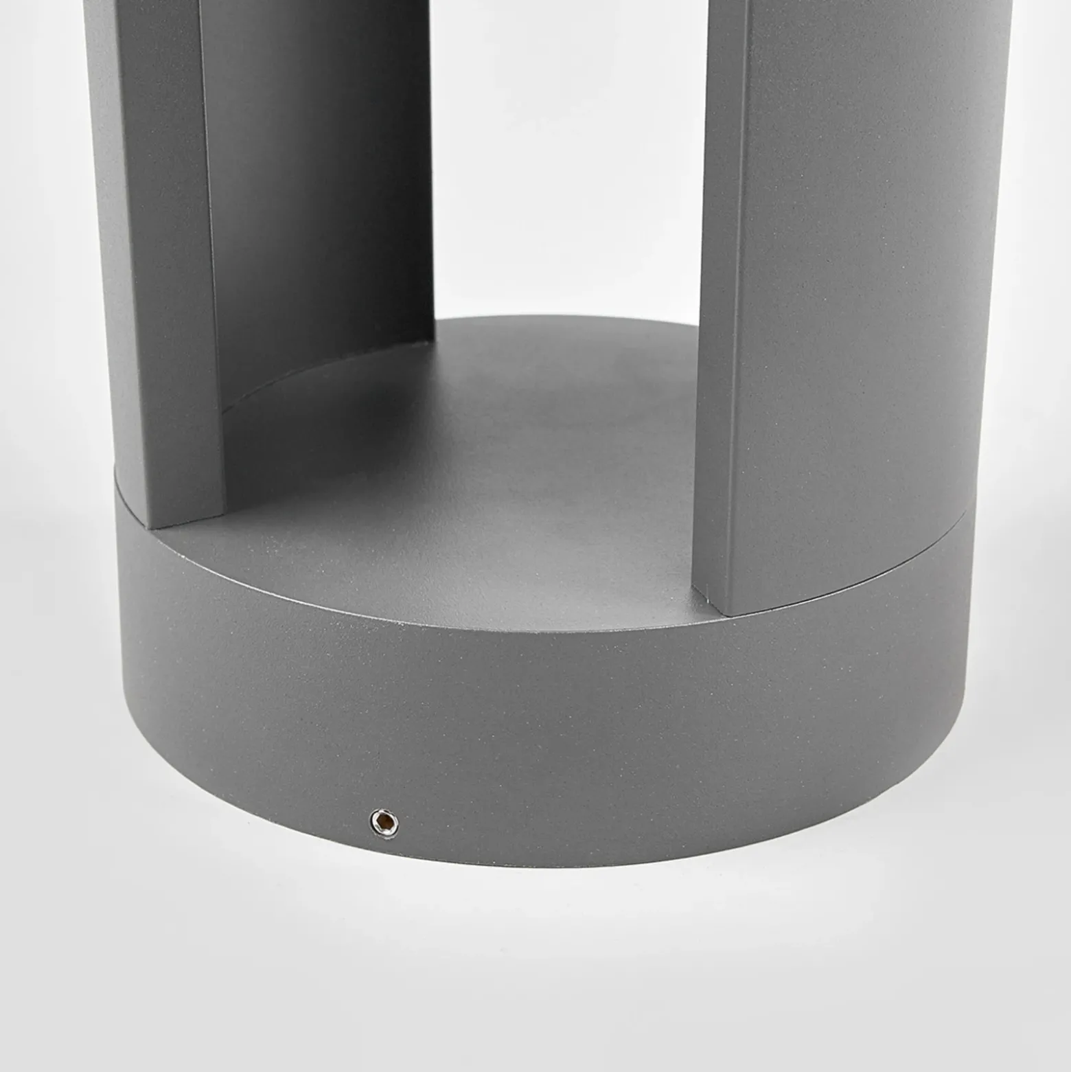 Lucande Baliza LED Dylen, gris, metal, 50 cm, IP65