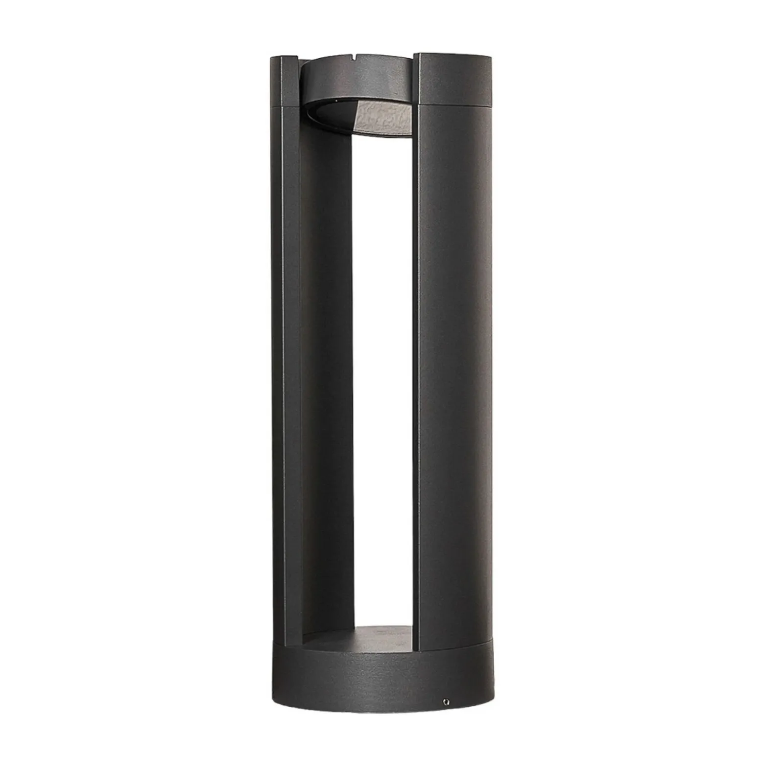 Lucande Baliza LED Dylen, gris, metal, 50 cm, IP65