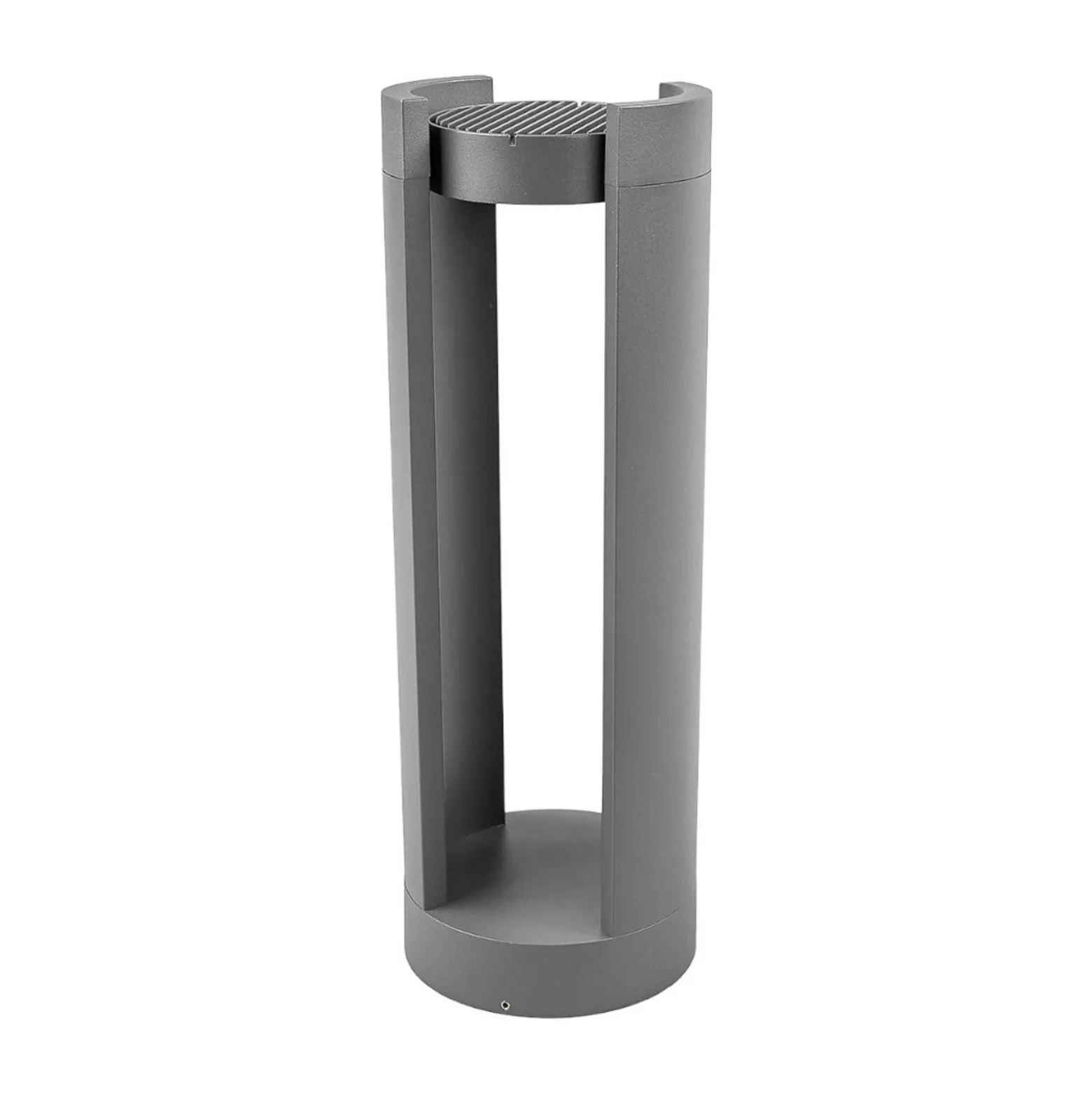 Lucande Baliza LED Dylen, gris, metal, 50 cm, IP65