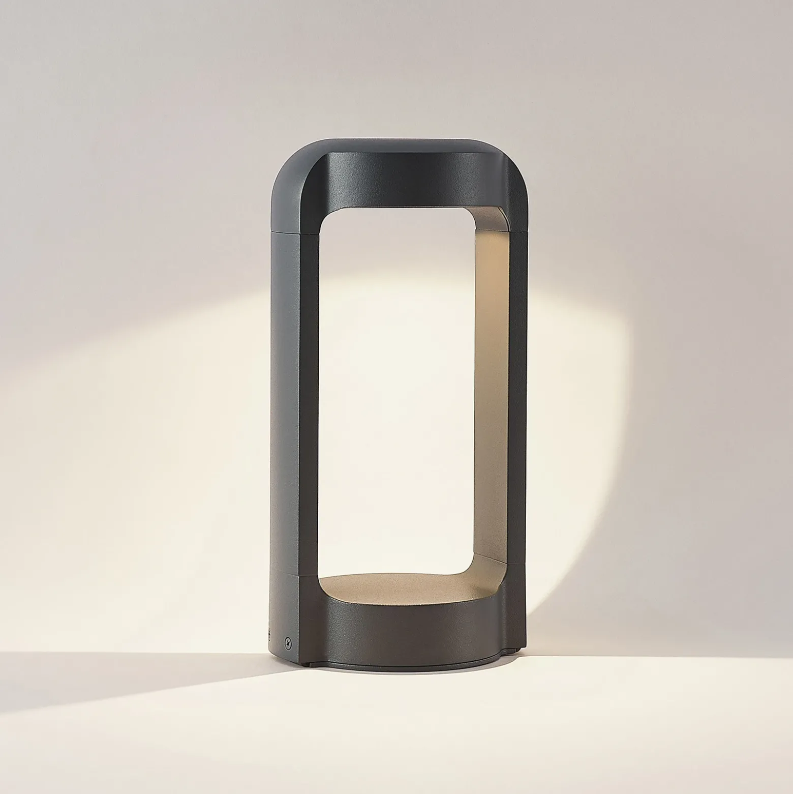 Lucande Baliza LED Habsa, 30 cm, antracita, metal