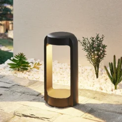 Lucande Baliza LED Habsa, 30 cm, antracita, metal