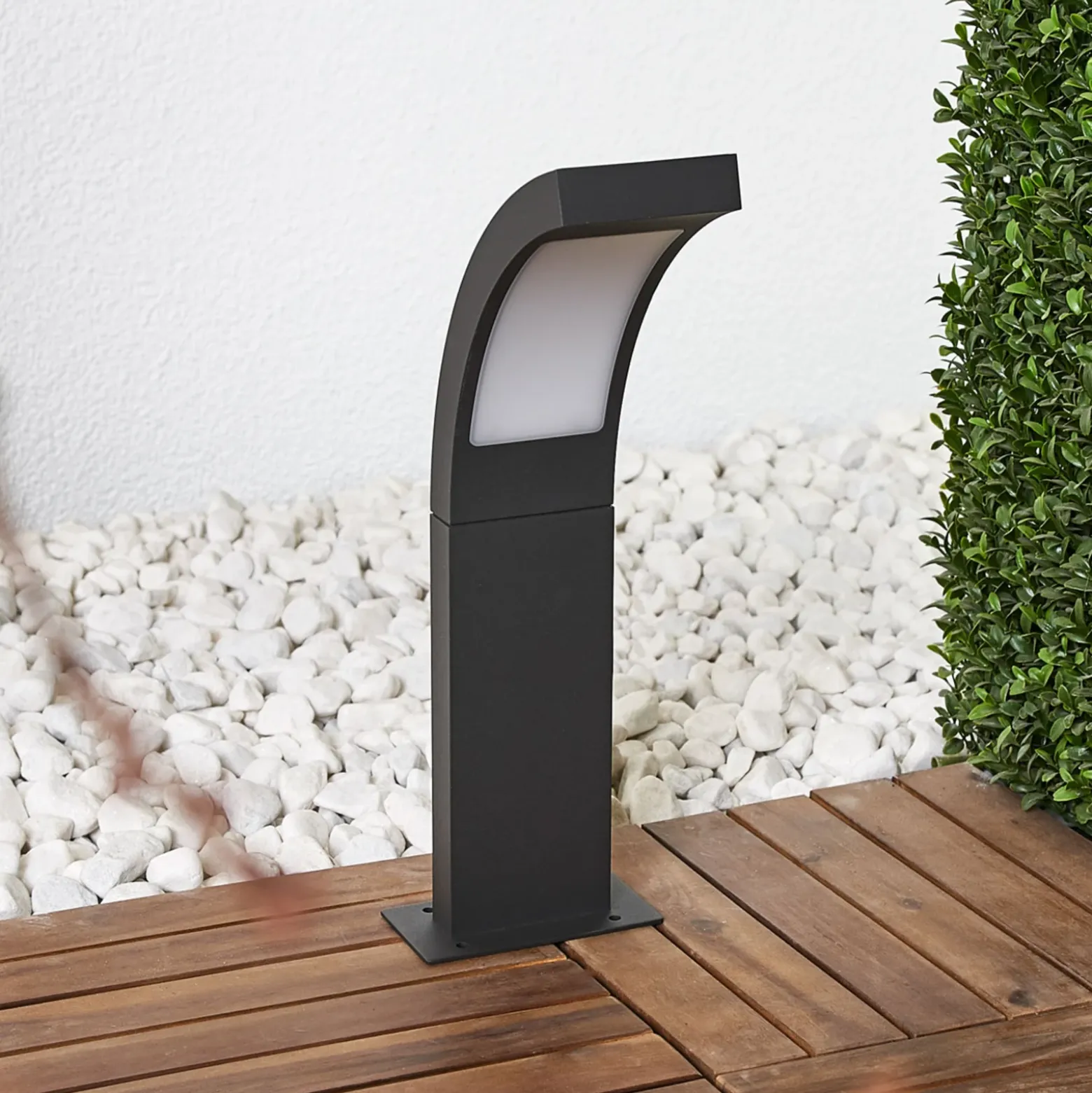 Lucande Baliza LED Juvia, 40 cm, antracita, IP54