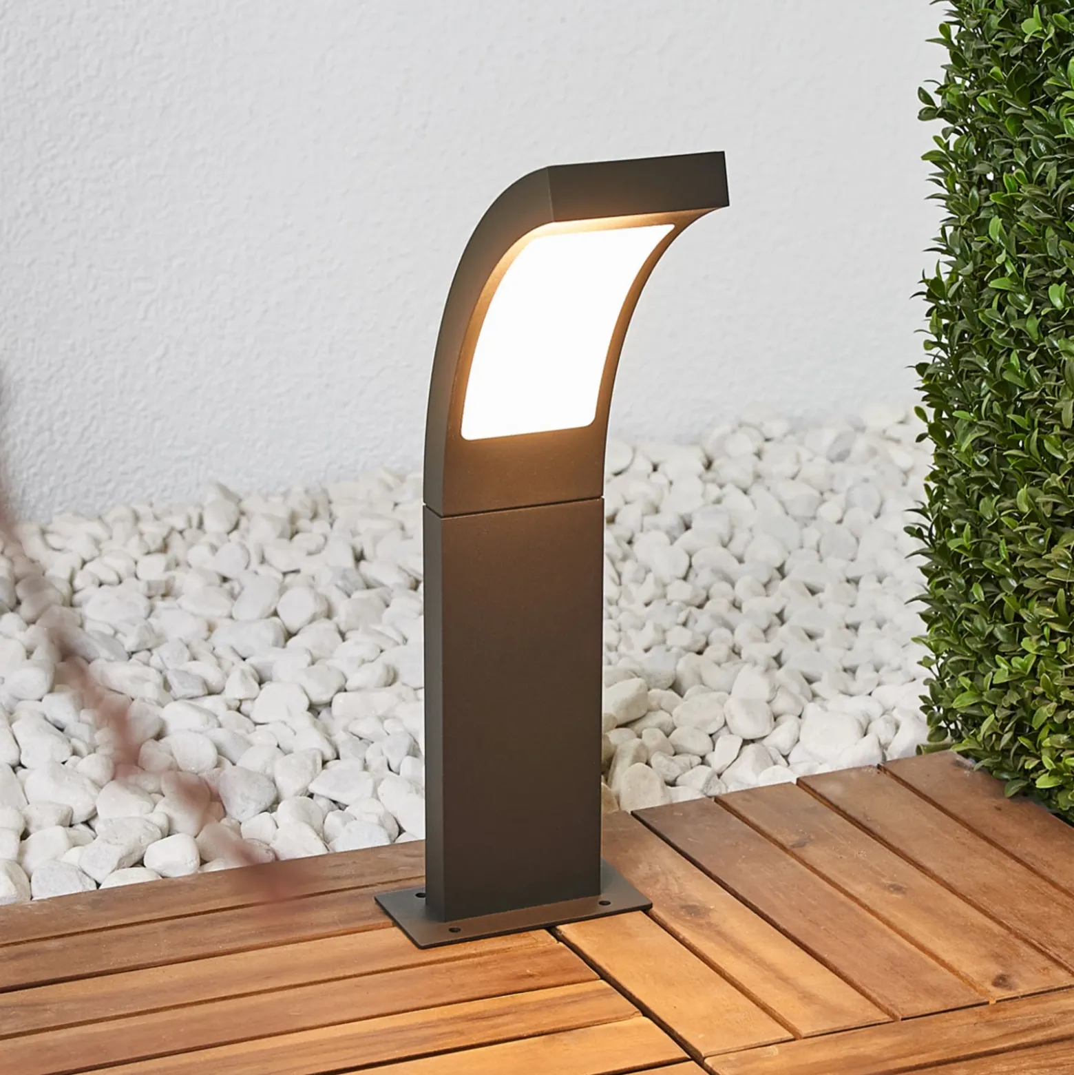 Lucande Baliza LED Juvia, 40 cm, antracita, IP54