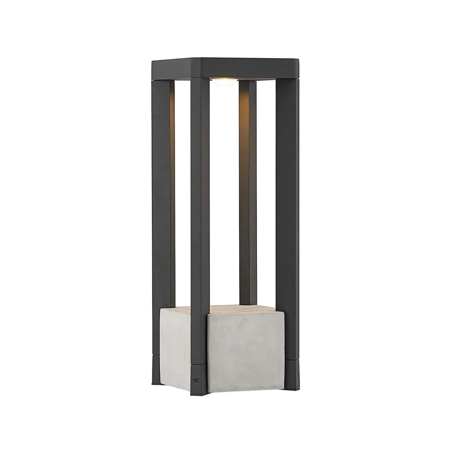 Lucande Baliza LED Kalisa, IP65, 42 cm, gris, metal