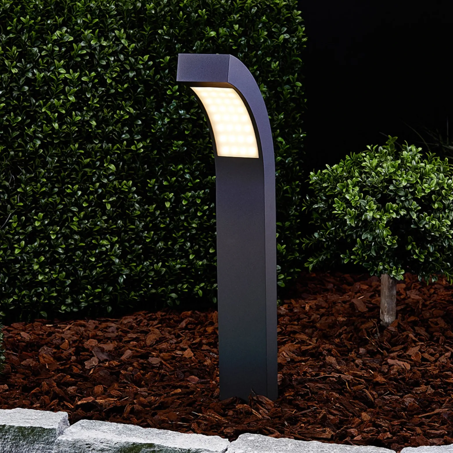 Lucande Baliza LED Lennik, 60 cm, antracita, metal