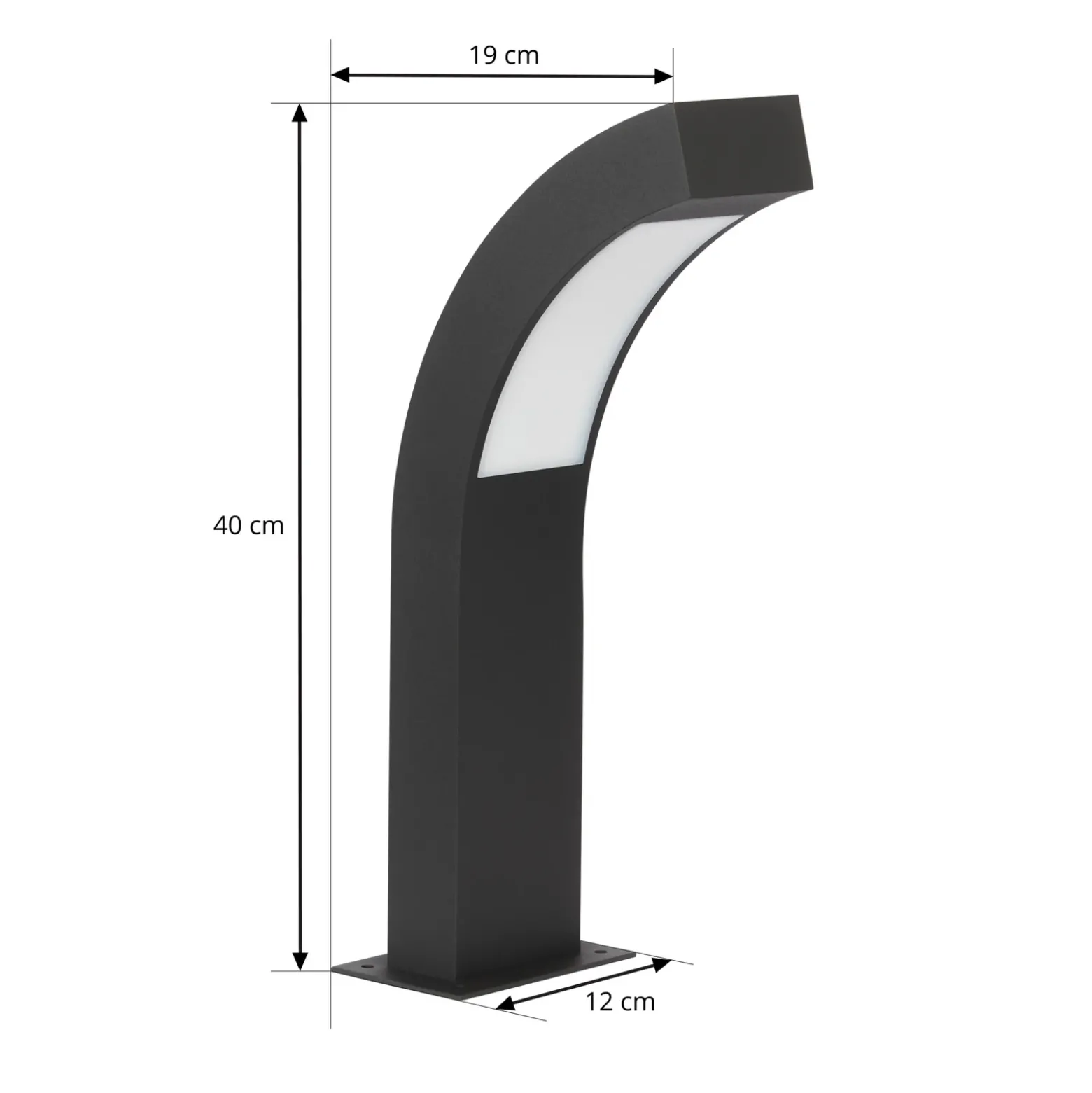 Lucande Baliza LED Lennik, 40 cm, antracita, metal