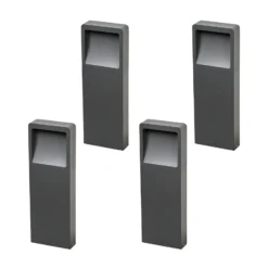 Lucande Baliza LED Leya, 4 unidades, 35 cm, antracita, IP54