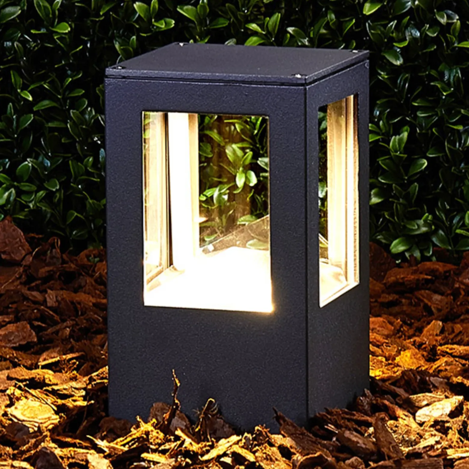 Lucande Baliza LED Nicola, 20 cm, antracita, IP54