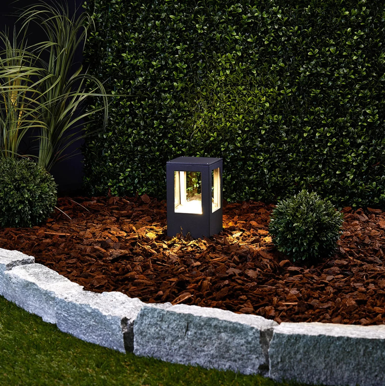 Lucande Baliza LED Nicola, 20 cm, antracita, IP54