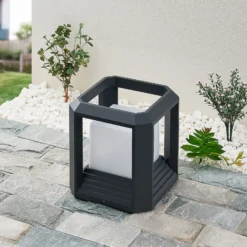 Lucande Baliza LED Serenella, antracita, metal, 27 cm