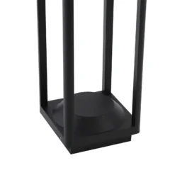 Lucande, baliza solar LED Nilea, 50 cm, negra, sensor