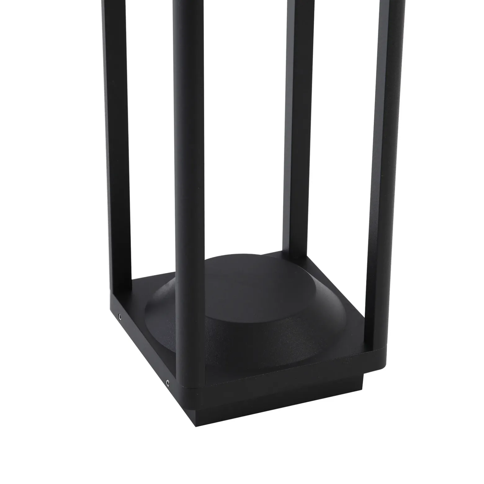 Lucande, baliza solar LED Nilea, 50 cm, negra, sensor