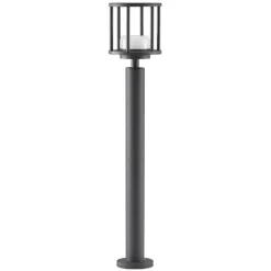 Lucande Bolardo luminoso Berenike, 85 cm, gris oscuro, metal, GX53