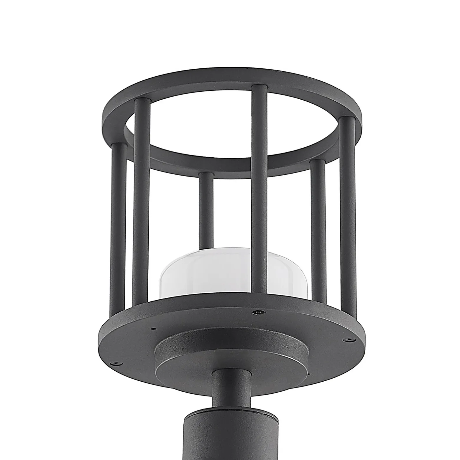 Lucande Bolardo luminoso Berenike, 85 cm, gris oscuro, metal, GX53