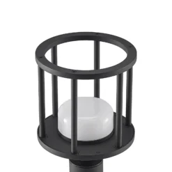 Lucande Bolardo luminoso Berenike, 85 cm, gris oscuro, metal, GX53