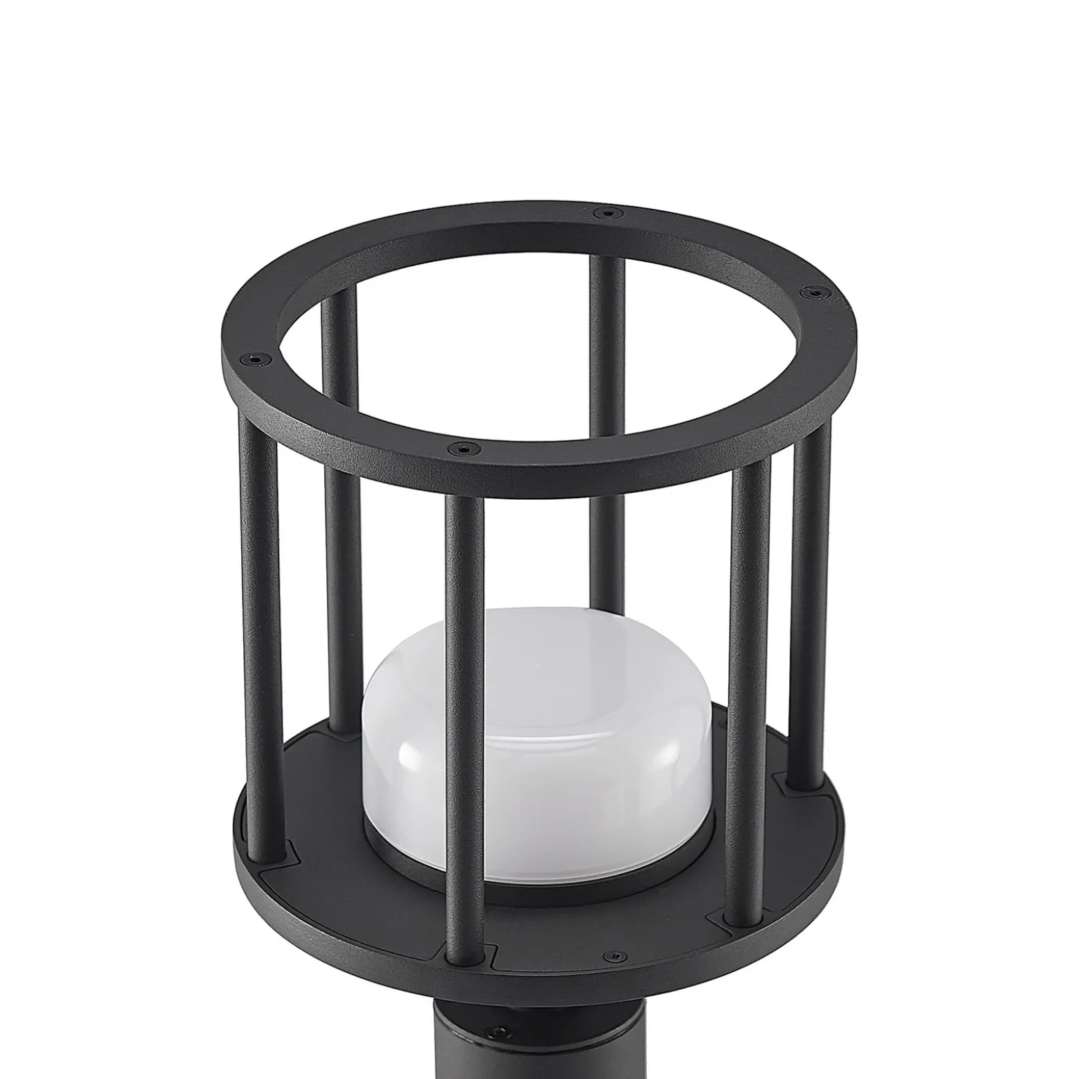 Lucande Bolardo luminoso Berenike, 85 cm, gris oscuro, metal, GX53