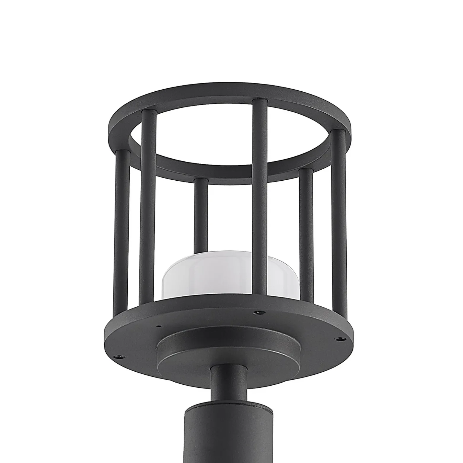 Lucande Bolardo luminoso Berenike, 60 cm, gris oscuro, metal, GX53