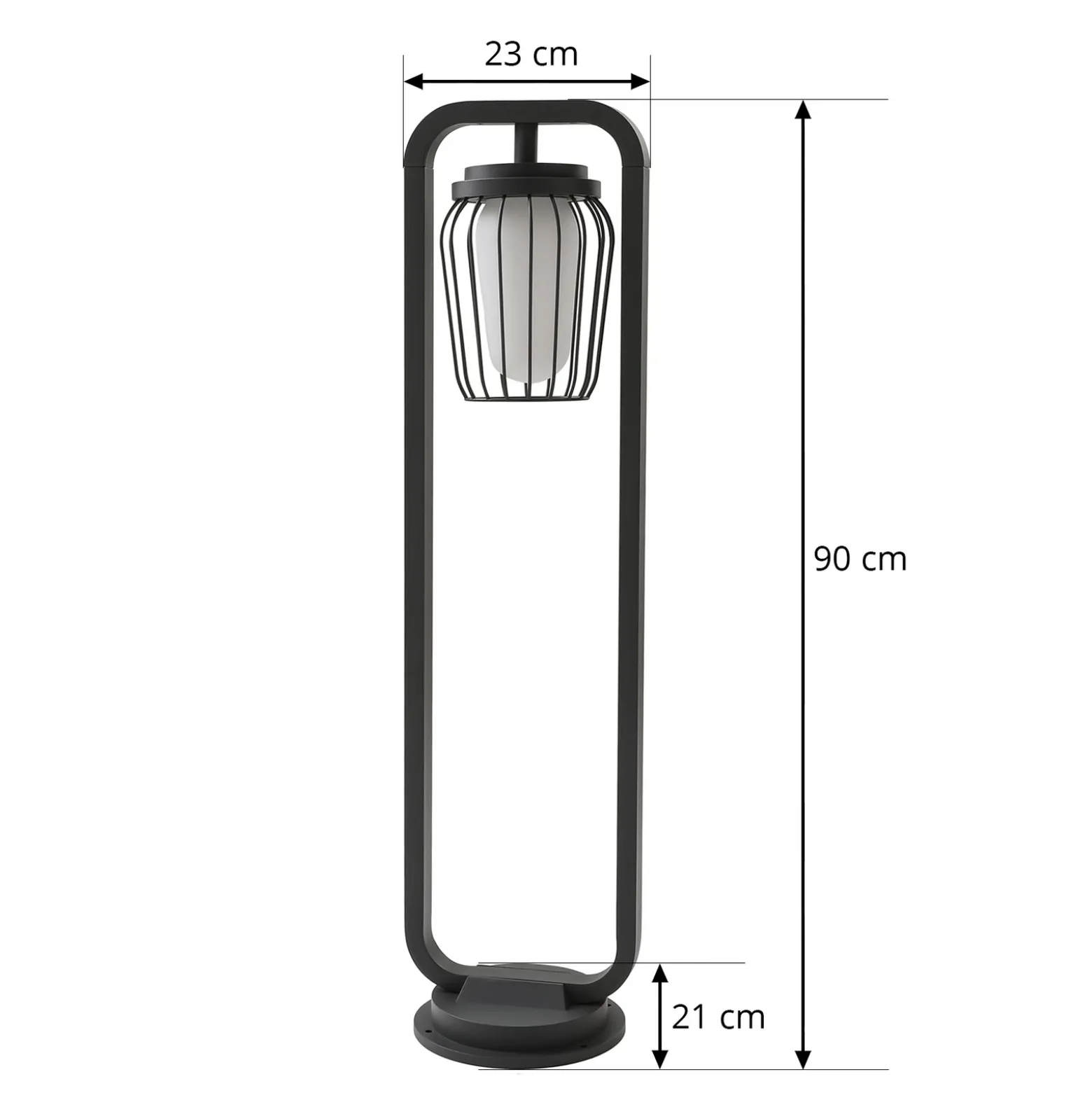 Lucande Bolardo luminoso Chandan, 90 cm, antracita, aluminio