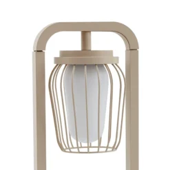 Lucande Bolardo luminoso Chandan, 90 cm, beige, metal, IP54